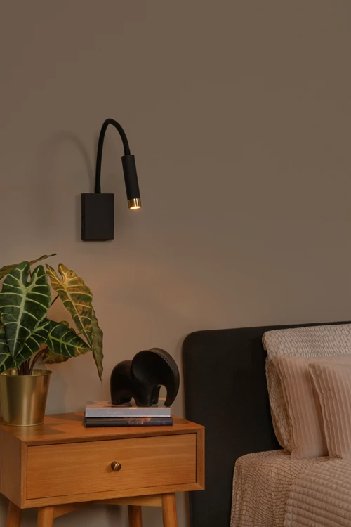 Lucide ALEC - Wandspot / Wandlamp - LED 3 StepDim - G9 - 1x3W 2700K - Inclusief omwisselbare ringen - Zwart - sfeer 2